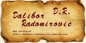 Dalibor Radomirović vizit kartica